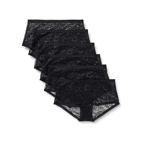 Amazon Essentials Women's Stretch All Over Lace Boyshort Panties, Pack of 6
