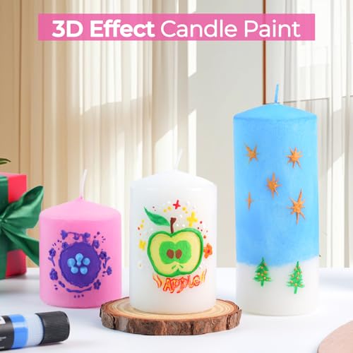 Nicpro Candle Wax Pen, 24 Colors 3D Candle Paint Include Glitter Silver Gold, Safe DIY Candle Making & Painting Kit, Dry F...