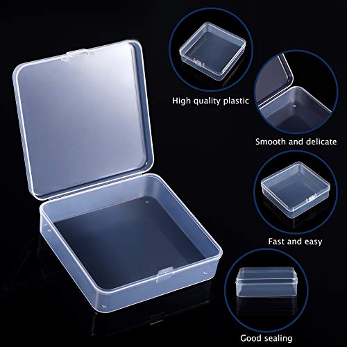 Jetec 6 Pieces Mini Plastic Clear Beads Storage Containers Box for Collecting Small Items, Beads, Jewelry, Business Cards,...