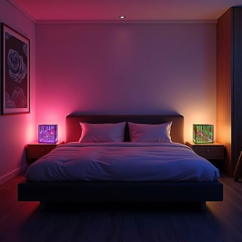 Heepulor Infinity Hyper Cube LED Table Lamp, Color-Changing Music-Sync APP-Controlled Ambient Light for Gaming, Party, Hom...