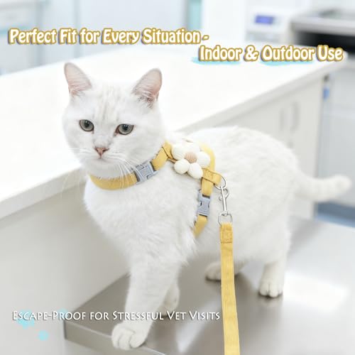 LeLehome Cat Harness and Leash Set Escape Proof Comfortable Lightweight Adjustable Strap for Walking, Travel, Kitten, Pupp...