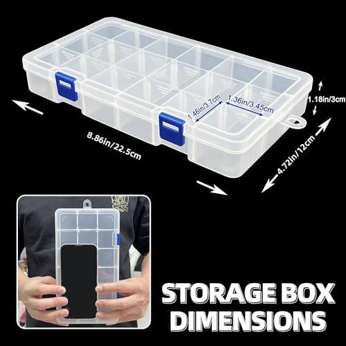 DUOFIRE Plastic Organizer Container Storage Box Adjustable Divider Removable Grid Compartment for Jewelry Beads Earring To...