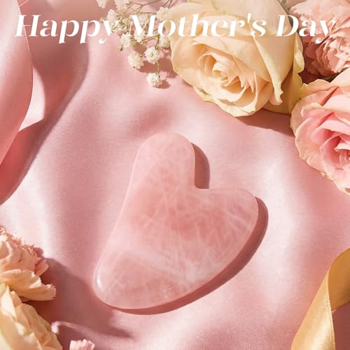 huefull Gua Sha Facial Tools for Face and Body –Spa Gifts for Women, Natural Rose Quartz Guasha Tool for Face, Relieving T...