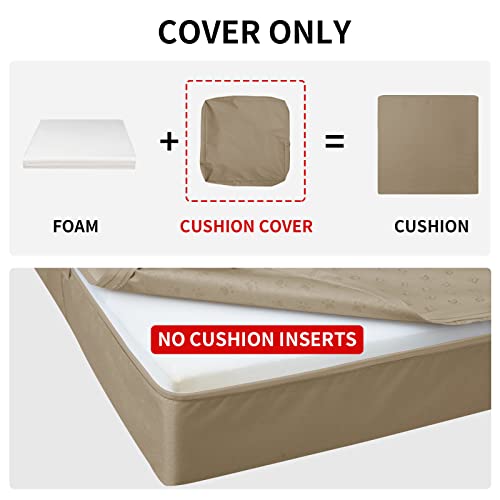 Easy-Going Waterproof Patio Cushion Covers ONLY Cover 24x24x4 inch 4 Pack Replacement Non-Slip Outdoor Seat Cushion Slipco...