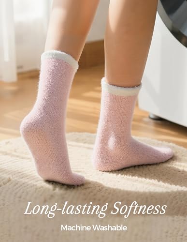 TEHOOK Warm & Cozy Gifts for Women, Fluffy Fuzzy Plush Sleeping Slipper Socks - Soft Warm Fabric