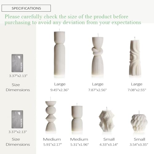 7-Pack Pillar Candles - Soy Wax Handmade Ribbed Candles for Home Decor, Housewarming Gift, Shelf & Table Decor - Aesthetic...
