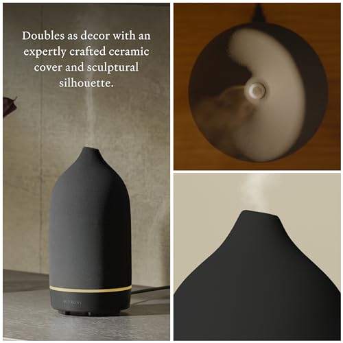 Vitruvi Stone Diffuser, Ceramic Ultrasonic Essential Oil Diffuser for Aromatherapy | Ceramic Diffuser, Diffusers for Home,...