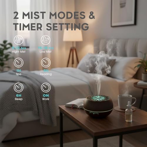 Essential Oils Diffuser Set for Home,Large Capacity 550ml Diffuser with Remote Control for Large Room,Mini Humidifier with...