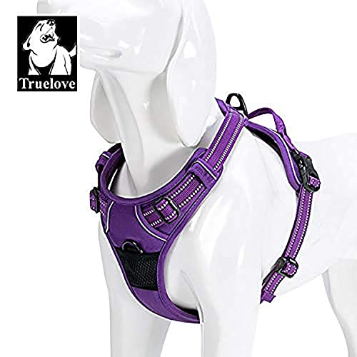 Truelove Adjustable No-Pull Dog Harness Reflective Pup Vest Harnesses Comfortable Control Brilliant Colors TLH5651(Purple,M)