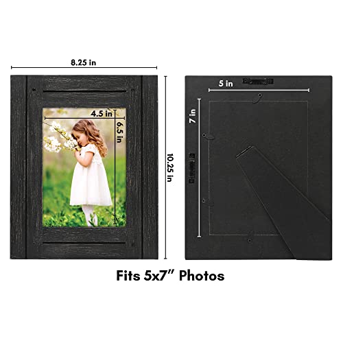 Americanflat 5x7 Picture Frame with Polished, Crystal Clear Glass - Hampton Collection - Distressed Wood Picture Frames fo...