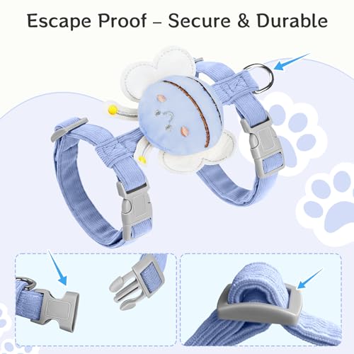 Cat Harness and Leash Set - Comfortable Lightweight Vest Design, Escape Proof Adjustable Kitten Harness for Cats Walking a...