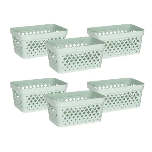 Glad Plastic Baskets for Organizing, Set of 6 | Pantry Storage for Under Counter, Linen Closet, and Bathroom | Nesting She...