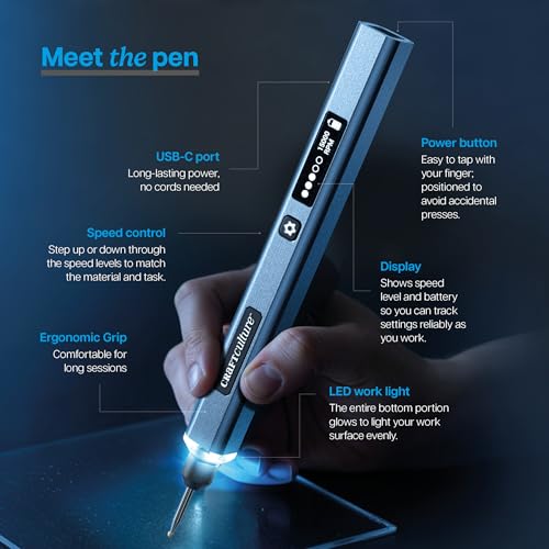 EtchMate Engraving Pen for Metal, Wood, Glass, Plastic & All Materials - Cool Birthday Gift Ideas - Engraver Pen Tool - Te...