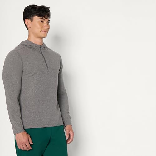 Amazon Essentials Men's Athletic Soft Performance Lightweight Quarter-Zip Hoodie Long Sleeve Workout Top