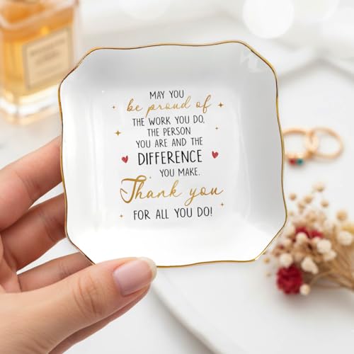 Appreciation Gift for Mom on Mothers day Birthday 2026 - Thank You Gifts for Mom Women, Inspirational Ring Jewelry Dish, R...
