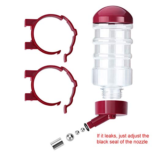 No Drip Dog Kennel Water Bottle Dispenser for Crate, 400ml Dripless Pet Drinking Fountains Kettle with Automatically Feedi...
