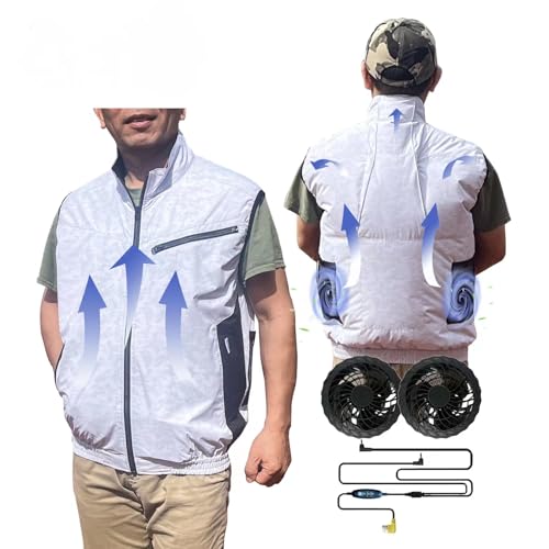 Cooling Vest for Men and Women with Air Conditioning Fans，Water-resistant Surface Lightweight Quick Dry with UV Protection