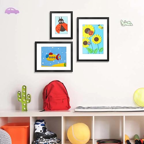 VIOLABBEY 11x14 Picture Frame Set of 5, Black Frames for 8x10 Photos with Mat or 11 x 14 without Mat,Gallery Wall Frame
