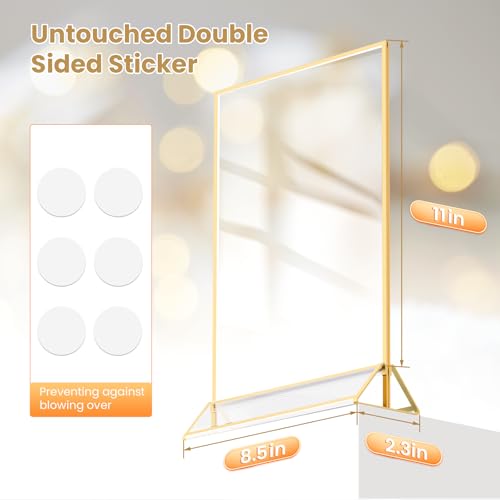 YOAEAILY Acrylic Sign Holder 8.5X11 Gold Frames Double-Sided Gold Picture Frames Flyer Holder for Menu Holder Wedding Tabl...