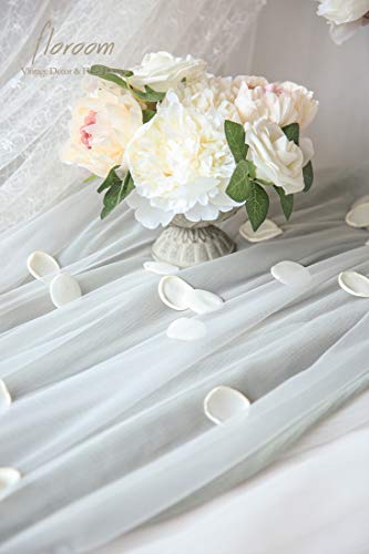 Floroom 300pcs Rose Petals Ivory Faux Silk Flower Petals for Wedding Flower Girl Basket White Aisle Scatter Dinner Table C...