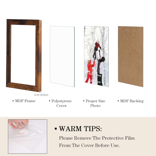 PHAREGE 5x7 Picture Frame Bulk Brown, Set of 18 MDF Wood Grain Frame for Display 5 by 7 Family Wedding Photos on Tabletop ...