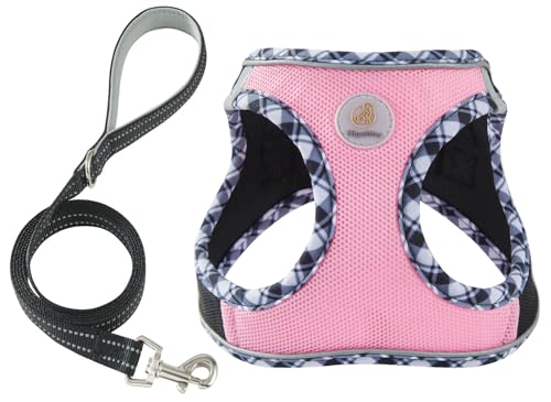 Hipubby Dog Harness Small Sized and Leash Set, No Pull Soft Mesh Puppy Vest, Reflective Breathable Lightweight Pet Harnes...