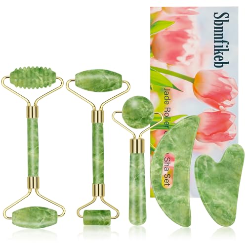 Sbnnfikeb Gua Sha Facial Tools, Guasha Tool for Face, Jade Face Roller,Self Care Gift for Women and Men