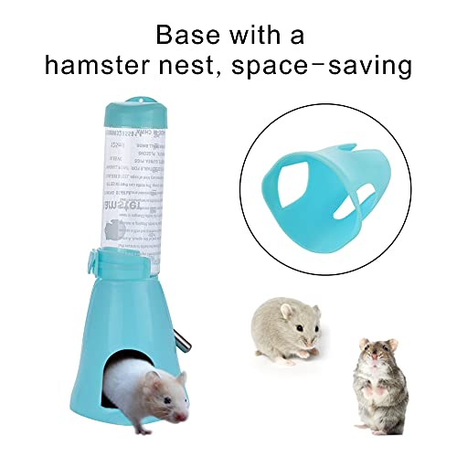 Guardians Hamster Water Bottle, Little Pet Automatic Drinking Bottle with Food Container Base Hut Hanging Water Feeding Bo...
