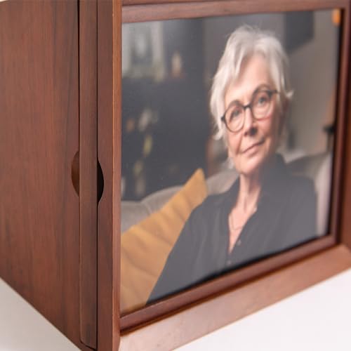 AspenStudio Photo Urn for Human Cremation Walnut Wooden Urn with Picture Frame Decorative Urn by Aspen Studio