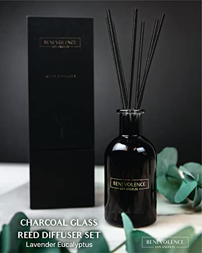 Benevolence LA Reed Diffusers for Home, Lavender & Eucalyptus Relaxing Fragrance | Aromatherapy Reed Diffuser Sticks with ...