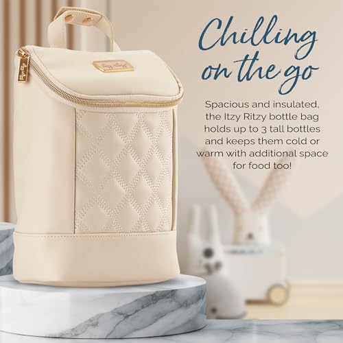 Itzy Ritzy Insulated Bottle Bag – Keeps Bottles Warm or Cool - Holds 3 Bottles & Features Interior Pocket for Ice Pack (No...