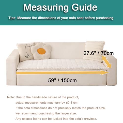 Awjcsv Couch Cover for Dogs Washable, Fuzzy Pet Couch Covers for 3 Cushion Sofa Pet Friendly, Non Slip Sofa Cover (White, ...