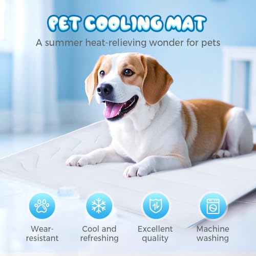 YAUNJI Dog Cooling Eco-Friendly Mat, 2026 New Portable Pet Cooling Pad for Dogs Cats Sleeping Mat for Home Outdoor, Washab...