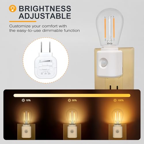 LUMILECT Warm Night Lights Plug into Wall Motion Sensor, 1W 2700K, LED Night Light, 10-100LM Adjustable Brightness, Automa...