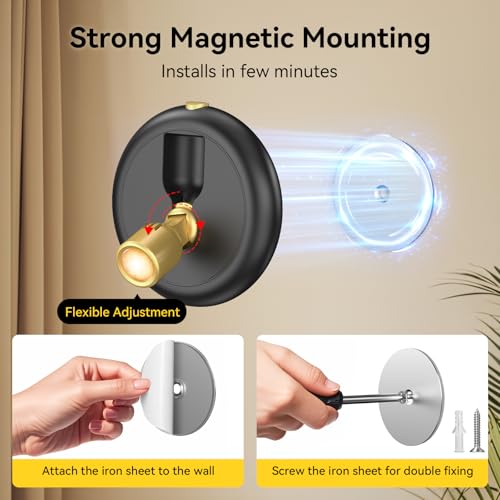 Ler0ktr Rechargeable Battery LED Spotlight Indoor: Wireless Mini Art Accent Spot Lights with Timer Remote - Small Dimmable...