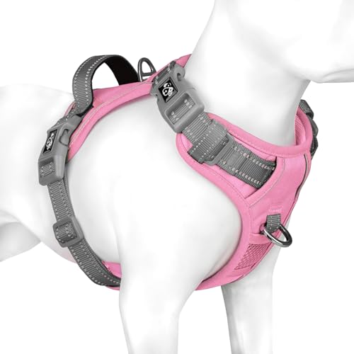 PHOEPET No Pull Dog Harness, Unique Colors Reflective Adjustable Dog Vest, with Soft Training Handle Metal Clips for Small...