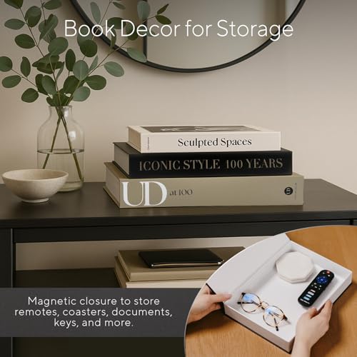 Aesthetic Decorative Books Set of 3 Designer Faux Books for Decoration to Enhance Mid Century Coffee Table Decor Bookshelf...
