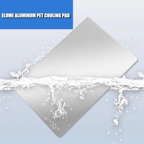 Elome Pet Cooling Pad, 11.8" X 7.9" Aluminum Summer Animal Cool Mat Plate Ice Bed Cage Accessories for Dog, Cat, Rabbit, H...