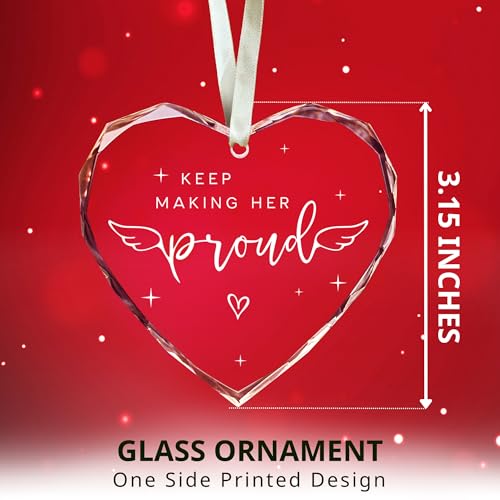 Memorial Gifts for Women - in Memory of Loved One Gift, Bereavement Gift - Remembrance Gifts - Keep Making Her Proud Ornam...