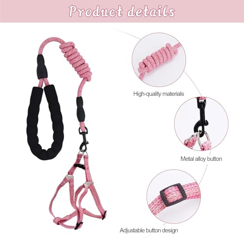 Mini Pig Harness, Adjustable Small Pig Harness with Leash Infinity Style Lead and Soft Foam Handle for Small to Medium Pet...