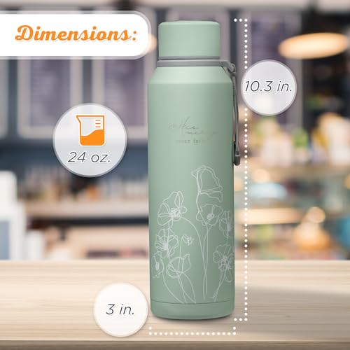 Christian Art Gifts Stainless Steel Insulated Double Wall Vacuum Spill-proof Water Bottle for Women: His Mercy Never Fails...