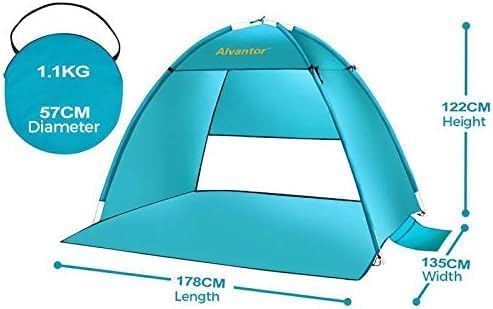Alvantor® Beach Tent Beach Umbrella Outdoor Sun Shelter Cabana Automatic Instant Pop-Up UPF 50+ Portable Beach Shade Campi...
