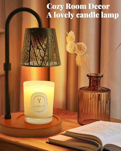 Black Candle Warmer Lamp with Timer Dimmer Adjustable Height for All Size Jar Candles, Birthday Gifts for Women Mom,Tree C...