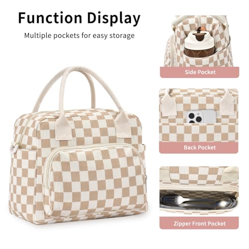 OYLOLA Lunch Bag Women Lunch Box for Women Adult Cute Insulated Lunch Bag Lager Cooler Lunch Tote Bags for Work Picnic (Be...