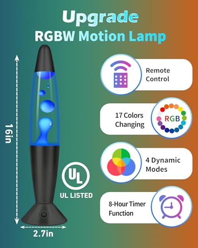 Color Changing Black Liquid Motion Lamps: 17 Colors LED Night Light for Adults with Remote & Timer, Smart Ambient Mood Lig...