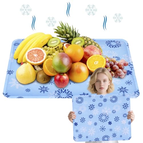 CODOHI 2 Pcs Reusable Freezable Ice Mat for Buffet Table Chilled Serving Tray Party 19.69 x 15.75 Inches Charcuterie Coole...