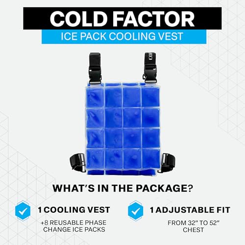 COLD FACTOR Ice Pack Cooling Vest for Men & Women—Lightweight, Adjustable Phase Change Cooling Vest for Hot Weather, Athle...