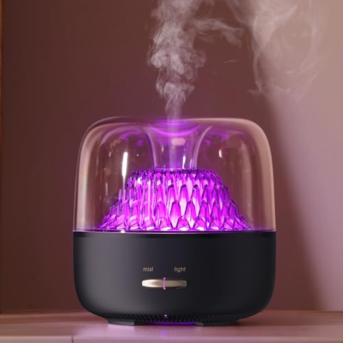 KinYiLO Small Essential Oil Diffuser for Home, Stylish Volcano Mountain View & Colorful Lighting, Aromatherapy Aroma Diffu...