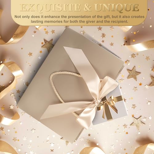 Ninsula 2 Pcs Large Gift Bag, Birthday Gift Bag With 2-Color Ribbon, 2 Greeting Cards and 4 Sheets Tissue Paper, Portable ...