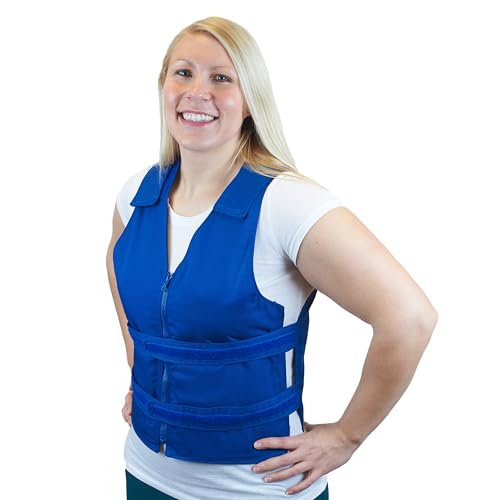 Polar Products Adjustable Zipper Cooling Vest for Men and Women with Kool Max Packs or Cool58 Phase Change Cooling Packs